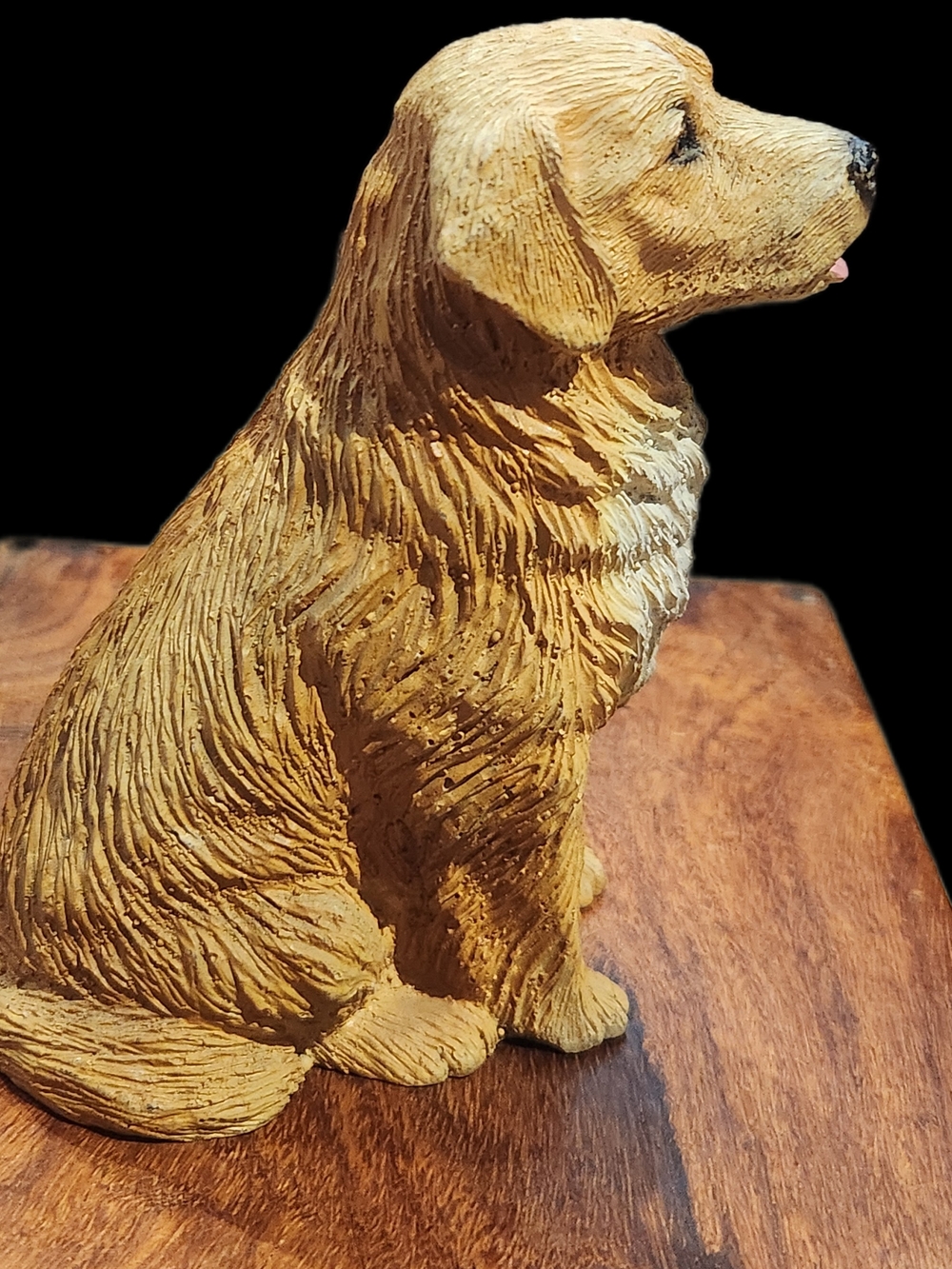 5" Appx Golden Retriever Stone Resin Figurine Statue Tan White Chest Dog Pet - Picture 4 of 10